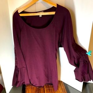 Dillard’s Oneworld Tunic with Ruched Sleeve Detail